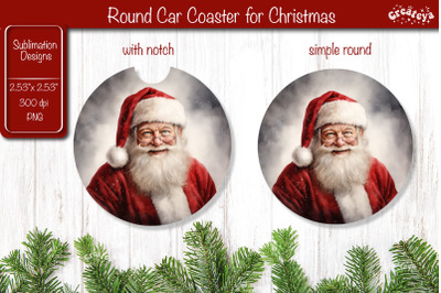 Car Coaster Christmas Sublimation Round coaster Sublimation design San