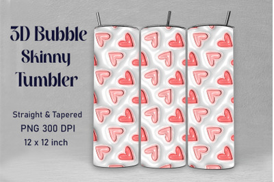 3D Inflated Lovely Heart Tumbler Wrap