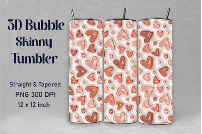 3D Inflated Lovely Heart Tumbler Wrap