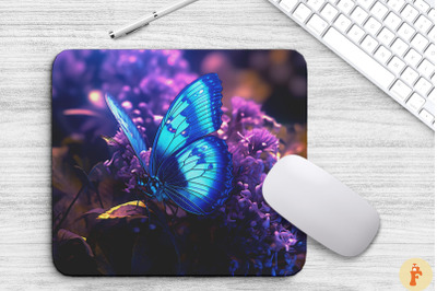 Blue Butterfly Sitting On Flowers