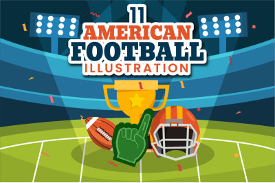 11 American Football Vector Illustration