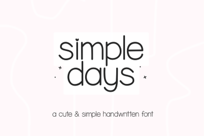 Simple Days - Cute Handwriting Font