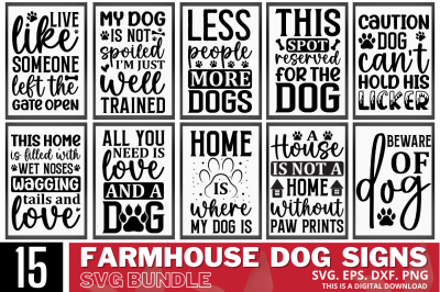 Farmhouse Dog Sign Svg Bundle