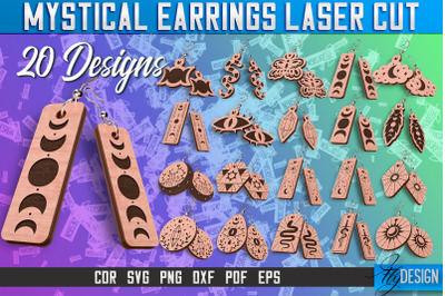 Mystical Earrings Laser Cut SVG | Accessories Laser Cut SVG Design