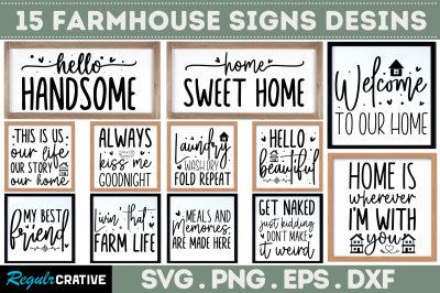 Farmhouse Sign SVG Bundle