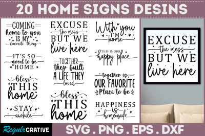 Home Signs SVG Bundle