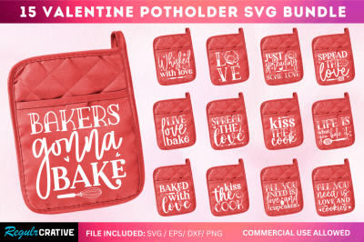 Valentine Potholder SVG Bundle