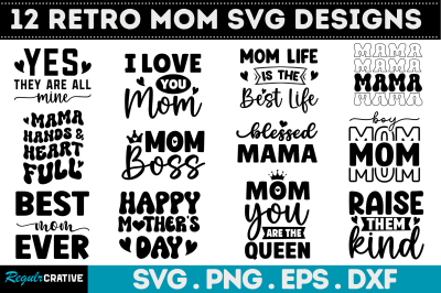 Retro Mom SVG Bundle