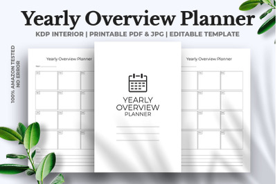 Yearly Overview Planner Kdp Interior