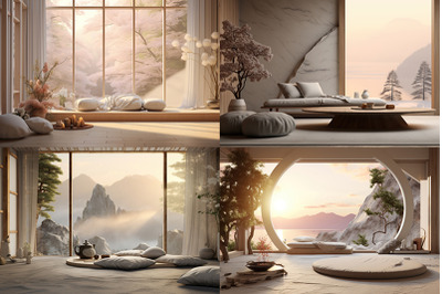 tranquil serene realistic background