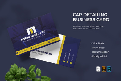 Modern Car Detailing - Business Card