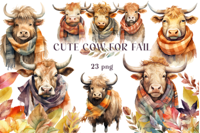 Cow For Fall &amp;amp; Thanksgiving Clipart