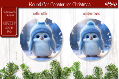 Christmas Car Coaster Sublimation Round coaster Sublimation design Chr