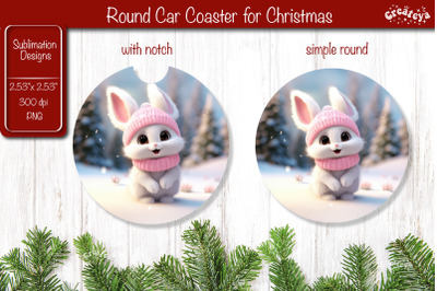 Christmas Car Coaster Sublimation Round coaster Sublimation design