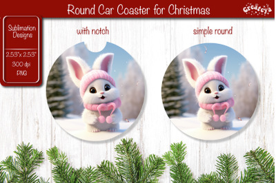 Christmas Car Coaster Sublimation Round coaster Sublimation design Chr