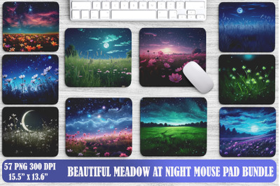 Beautiful Meadow At Night Mouse Pad Design Bundle