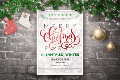 Christmas Poster with Lettering