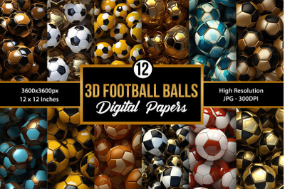 Football 3D Balls Digital Papers