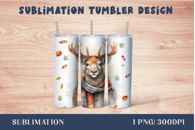 Autumn Deer tumbler wrap Sublimation - 20oz