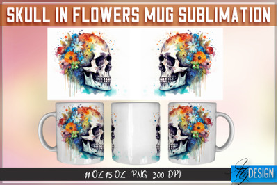 Skull in Flowers 11 Oz | 15 Oz Mug Sublimation