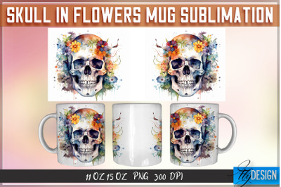 Skull in Flowers 11 Oz | 15 Oz Mug Sublimation