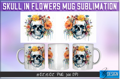 Skull in Flowers 11 Oz | 15 Oz Mug Sublimation