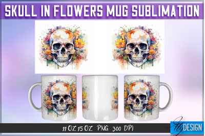 Skull in Flowers 11 Oz | 15 Oz Mug Sublimation