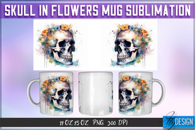 Skull in Flowers 11 Oz | 15 Oz Mug Sublimation