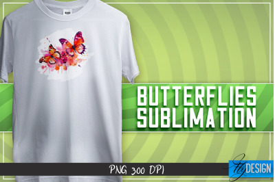 Butterflies Sublimation | Happy Design | T-shirt Design