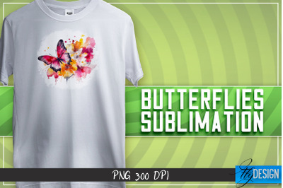 Butterflies Sublimation | Happy Design | T-shirt Design