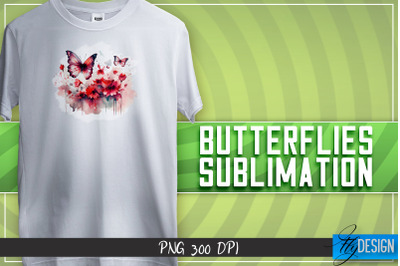 Butterflies Sublimation | Happy Design | T-shirt Design