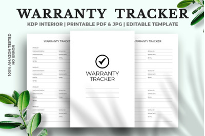 Warranty Tracker Kdp Interior