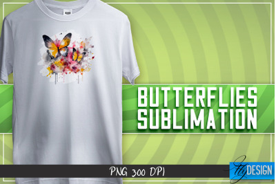 Butterflies Sublimation | Happy Design | T-shirt Design