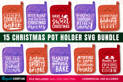 Christmas Pot Holder SVG Bundle