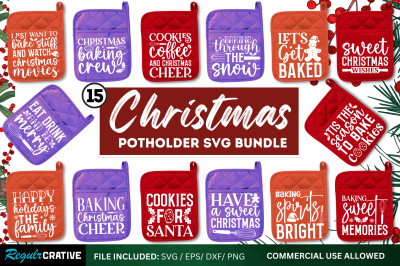 Christmas Pot Holder SVG Bundle