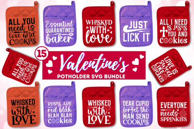 Valentines Pot Holder SVG Bundle