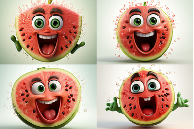 Watermelon Character with Smile