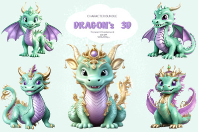 3D Christmas Dragon&#039;s Bundle