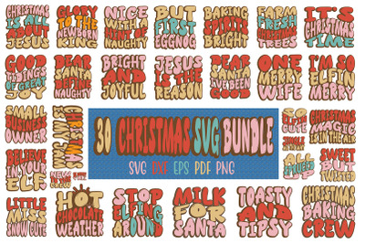 Retro Christmas SVG Bundle, Winer SVG Bundle