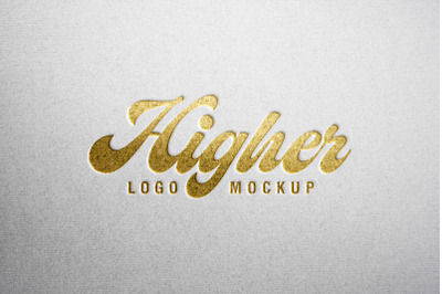 Debossed Gold Foil Logo Mockup White Paper