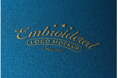 Logo Mockup Embroidered Stitched Effect