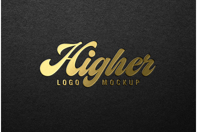 Luxury Gold Foil Logo Mockup Black Paper