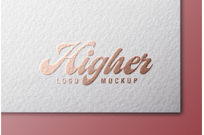 Rose Gold Logo Mockup White Card
