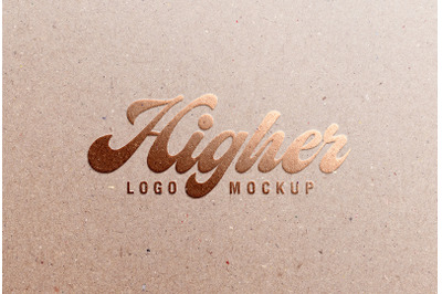 Metallic Copper Foil Logo Mockup