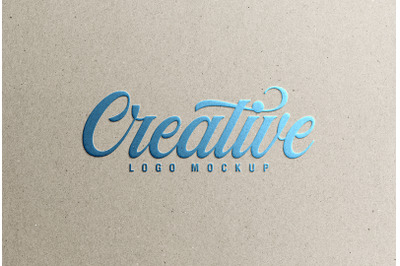 Metallic Blue Foil Logo Mockup