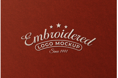 Embroidered Logo Mockup Stitched Effect