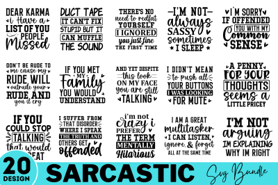 Sarcastic Quotes SVG Bundle