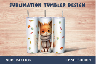 Forest Fox Tumbler Sublimation Wrap | Watercolor Designs