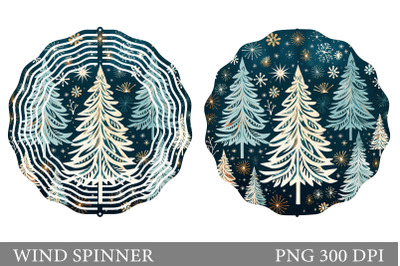Christmas Tree Snowflakes Wind Spinner Sublimation