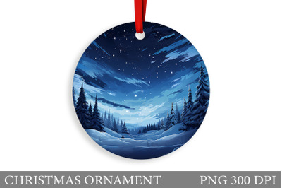 Winter Landscape Christmas Ornament Sublimation